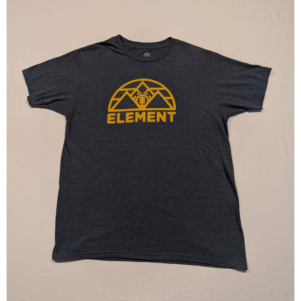 Element Mens Graphic T-Shirt Medium Dark blue Yellow Logo Skate Tee